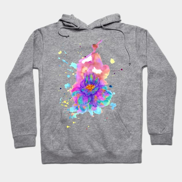 Stylized Watercolor Flower Hoodie by AnnArtshock